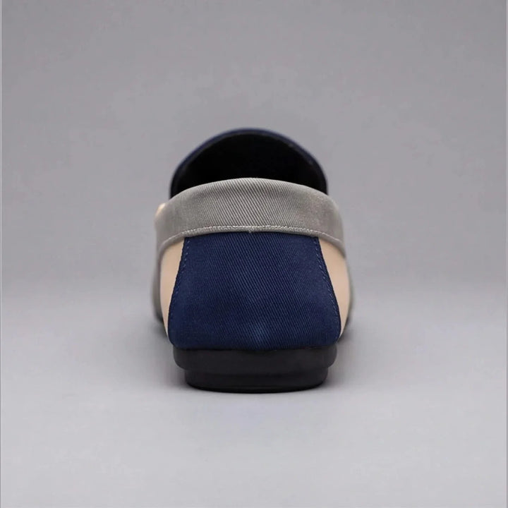 Colorblock men's loafers with contrast panels