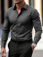Men's slim fit long-sleeve button-front shirt