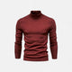 Men's half-zip knit sweater with raised turtleneck collar