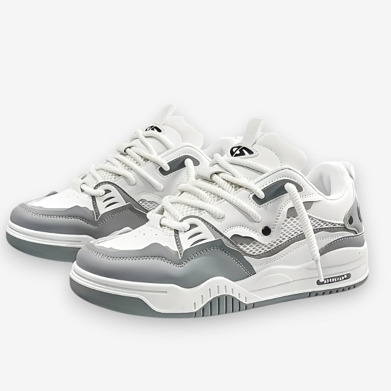 Men's geometric panelled lace-up trainers