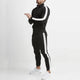 Men's striped tracksuit set with zip jacket and joggers