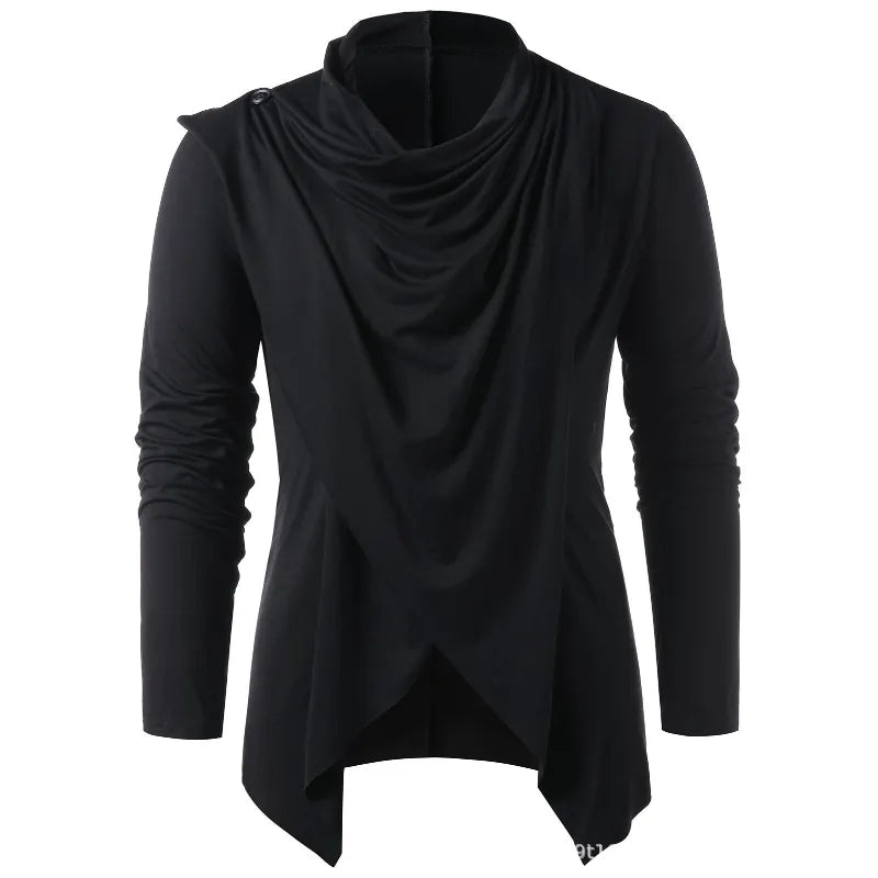 Men's casual cardigan with button front and long sleeves
