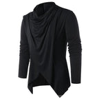 Men's casual cardigan with button front and long sleeves