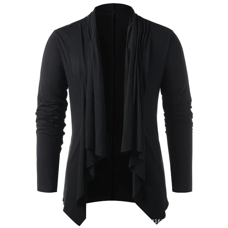 Men's casual cardigan with button front and long sleeves