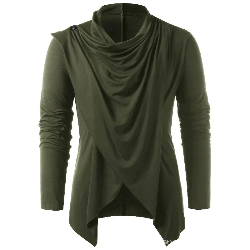 Men's casual cardigan with button front and long sleeves