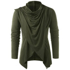 Men's casual cardigan with button front and long sleeves