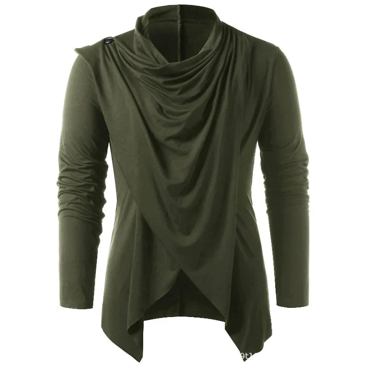 Men's casual cardigan with button front and long sleeves