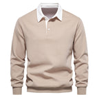 Men's textured quarter-zip jumper with mock neck and sleeve stripes