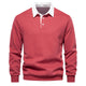 Men's textured quarter-zip jumper with mock neck and sleeve stripes
