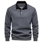 Men's textured quarter-zip jumper with mock neck and sleeve stripes