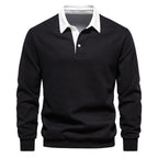 Men's textured quarter-zip jumper with mock neck and sleeve stripes