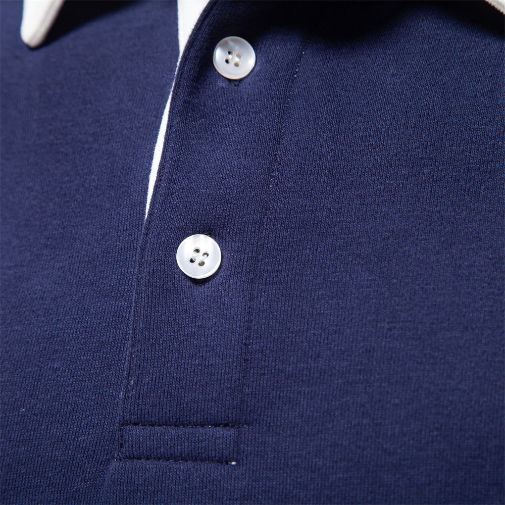 Men's textured quarter-zip jumper with mock neck and sleeve stripes
