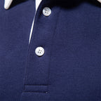 Men's textured quarter-zip jumper with mock neck and sleeve stripes