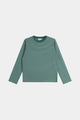 Women's green and white striped long sleeve shirt