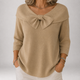 Women's sand jumper with a wide neckline and front bow