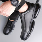 Low-top slip-on athletic sneakers with segmented flat sole