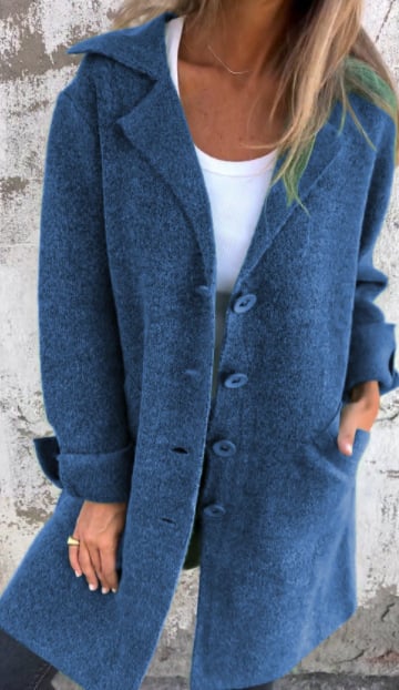 Women's single-breasted lapel coat