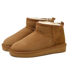 Women's mini ankle boots with round toes and textured soles