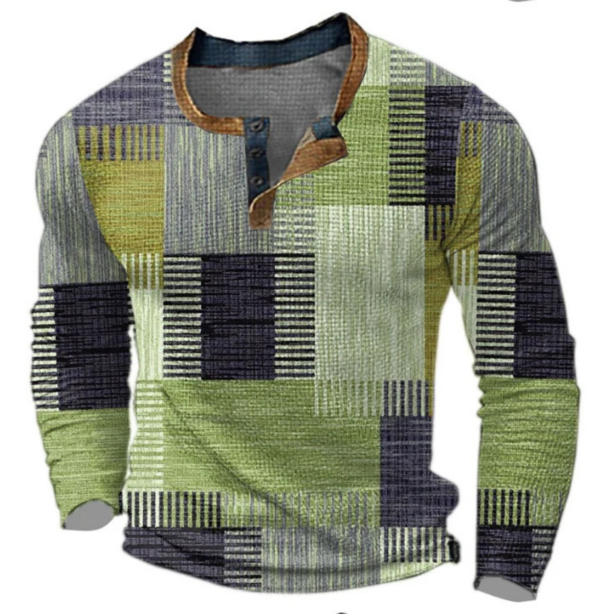 Men's textured crew-neck jumper with long sleeves