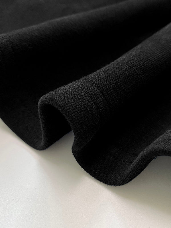 Women's black cropped sweatshirt with mock neck and long sleeves