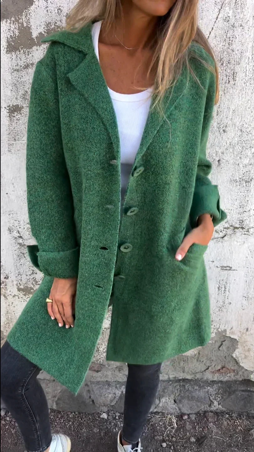Women's single-breasted lapel coat