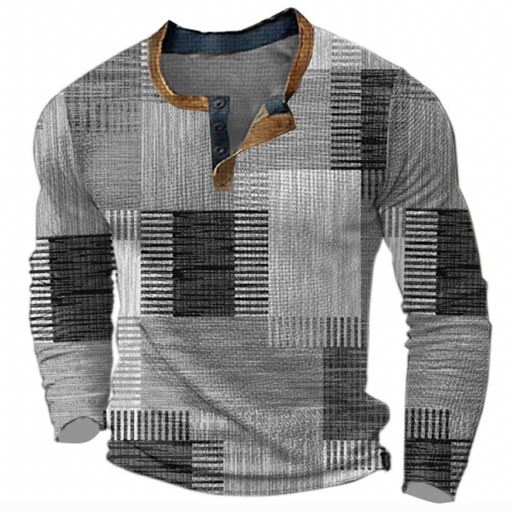 Men's textured crew-neck jumper with long sleeves
