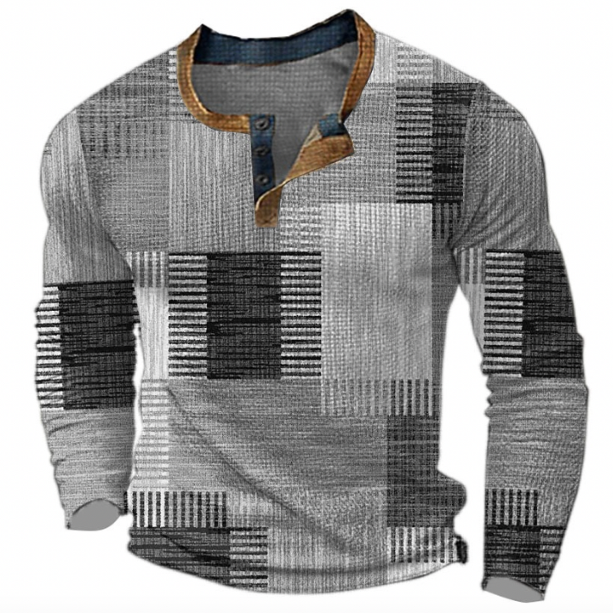 Men's textured crew-neck jumper with long sleeves