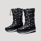 Women's padded winter boots with side zippers and ridged soles