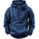 Men's long-sleeved hooded sweatshirt with lace-up front and pouch pocket