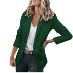 Women's casual blazer with notched lapels and long sleeves