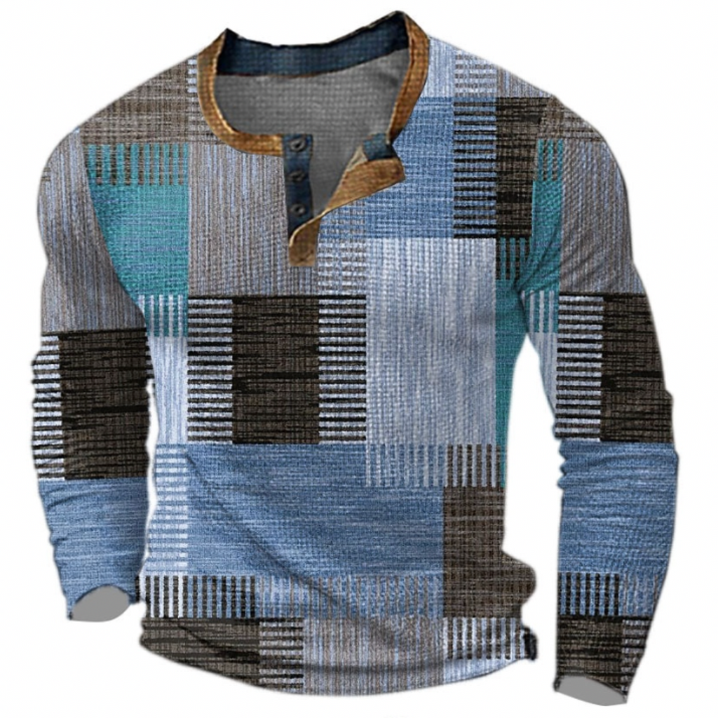 Men's textured crew-neck jumper with long sleeves