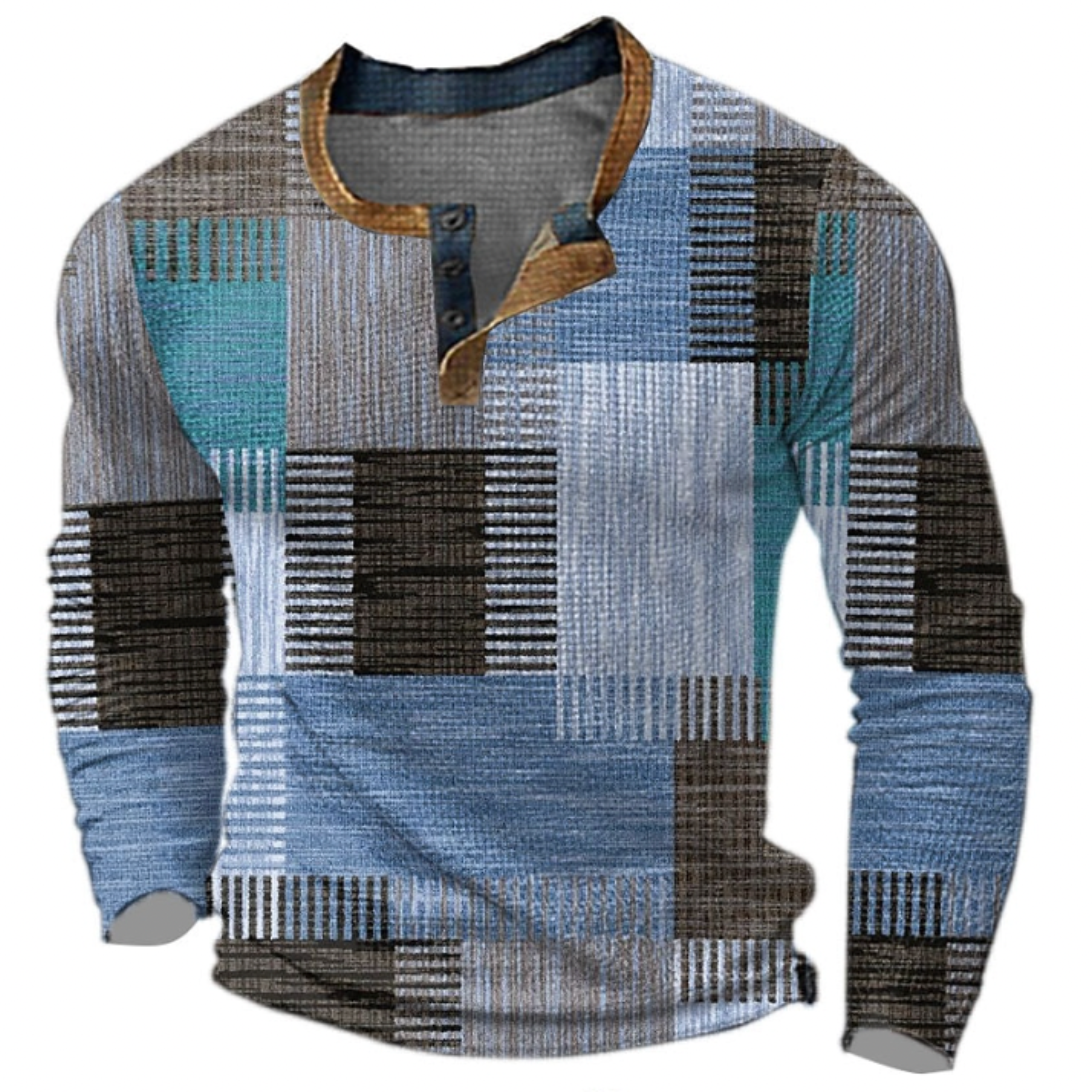 Men's textured crew-neck jumper with long sleeves