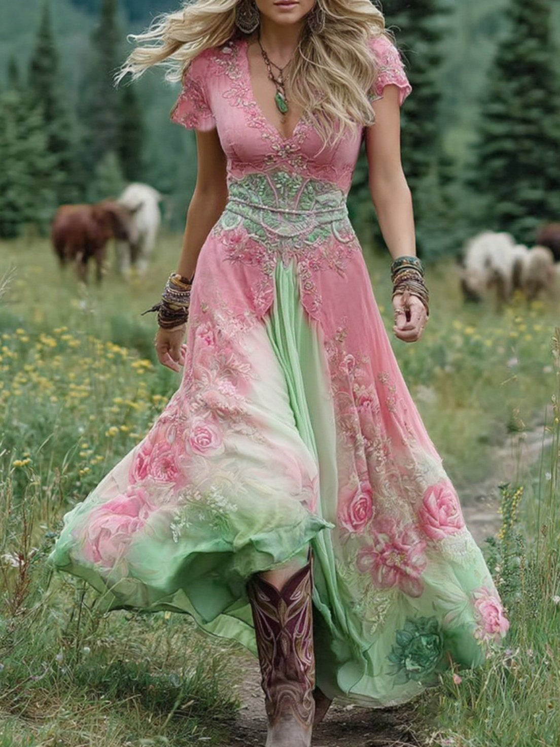 Women's floral maxi dress