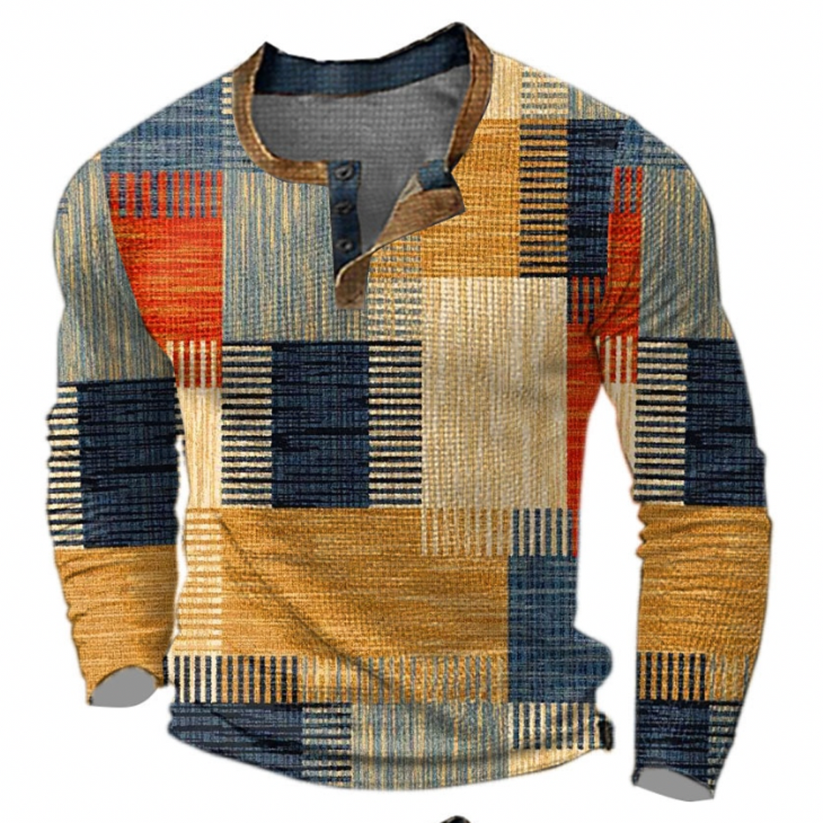 Men's textured crew-neck jumper with long sleeves