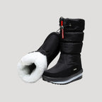 Women's padded winter boots with side zippers and ridged soles