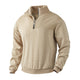 Men's quarter-zip jumper with stand collar and vertical cable-knit panels
