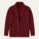 Men's chunky knit cardigan with shawl collar and buttons