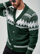 Men's Fair Isle shawl collar cardigan with buttons