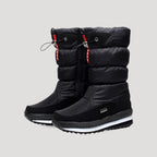Women's padded winter boots with side zippers and ridged soles