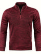 Men's textured half-zip jumper with stand collar and long sleeves