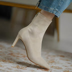 Women's pointed toe ankle boots with tall heels