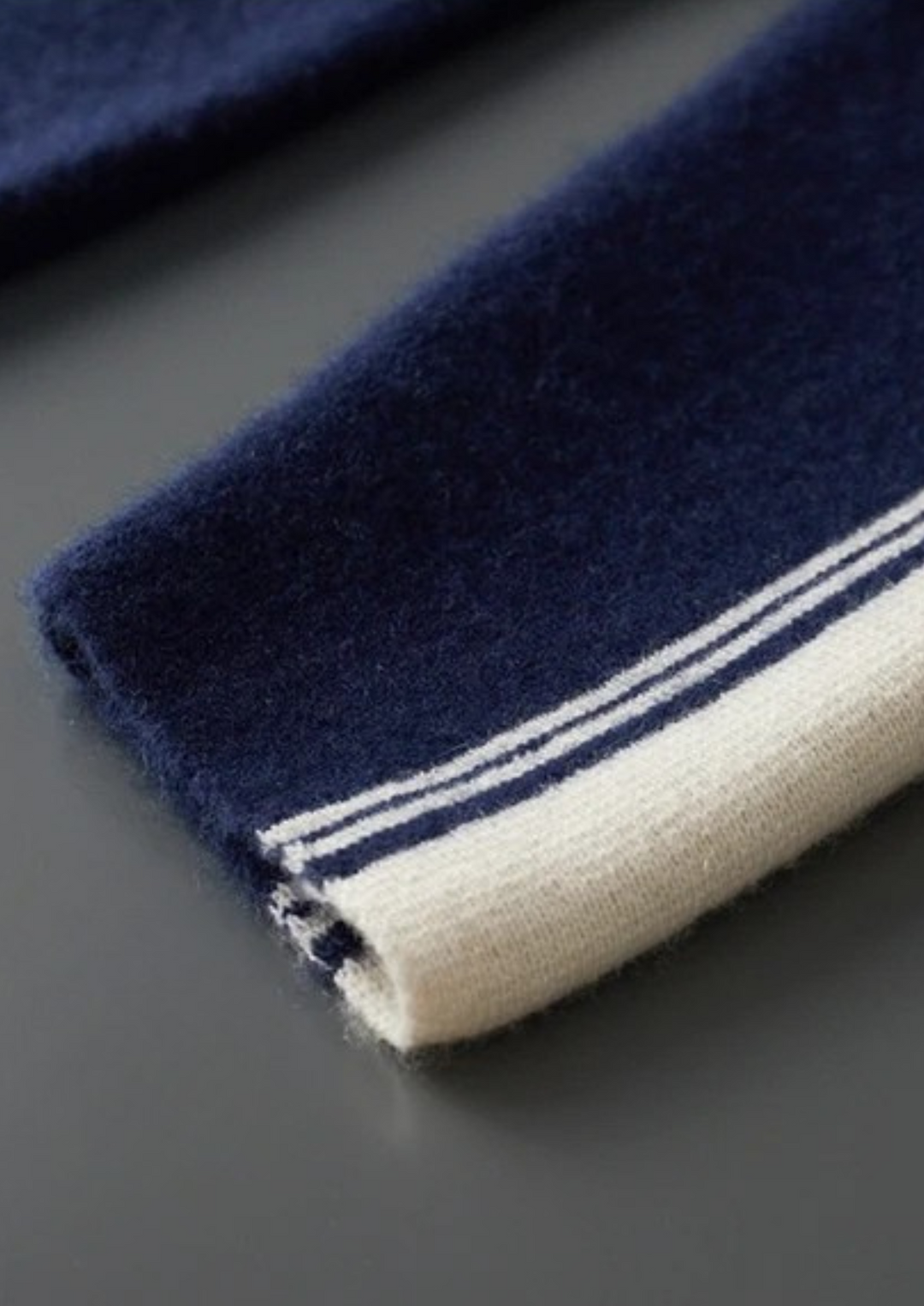 Men's knit hooded tracksuit set with contrast stripes on the sleeves and legs