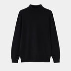 Plain mock neck sweater with long sleeves and ribbed trims