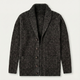 Men's chunky knit cardigan with shawl collar and buttons