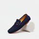 Men's perforated loafers with moc toe stitching and decorative front trim