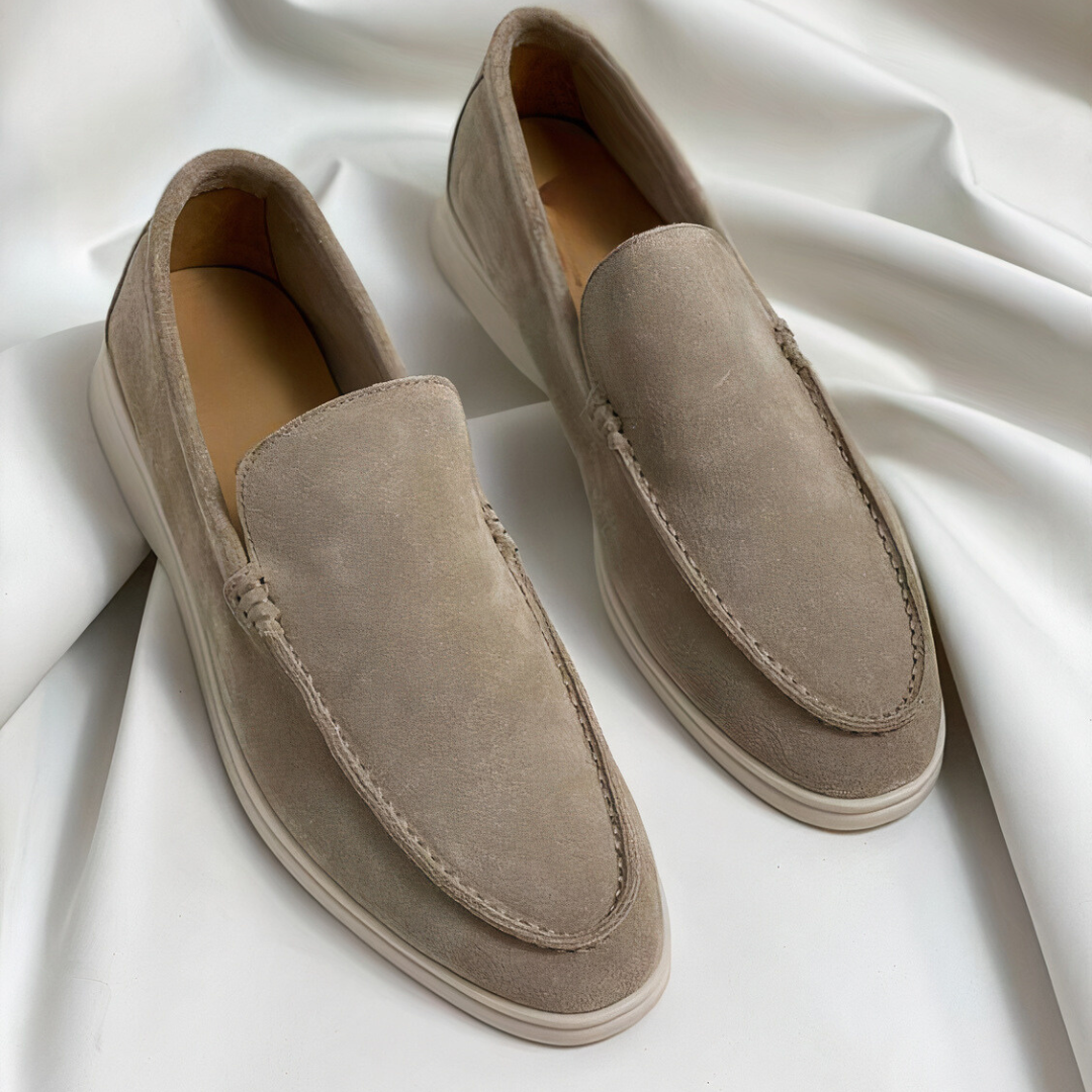 Slip-on loafers with moc toe detail and flat soles