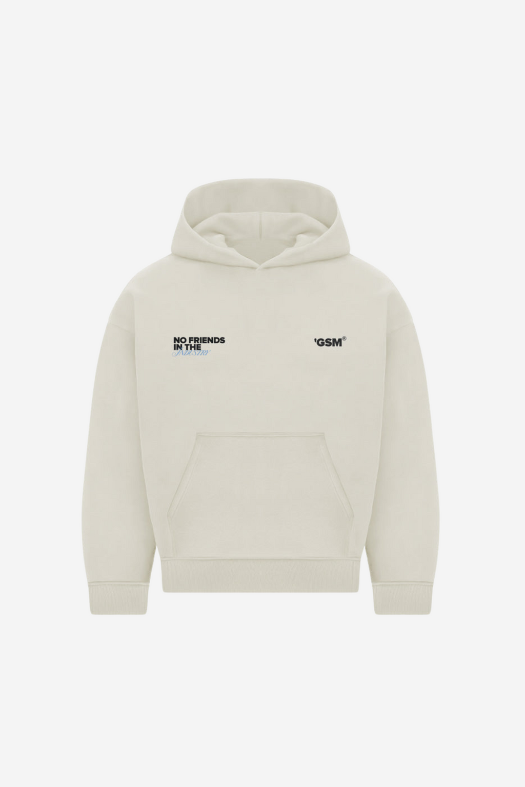 Men's off-white logo hoodie with drawstring hood and kangaroo pocket