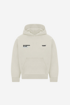 Men's off-white logo hoodie with drawstring hood and kangaroo pocket