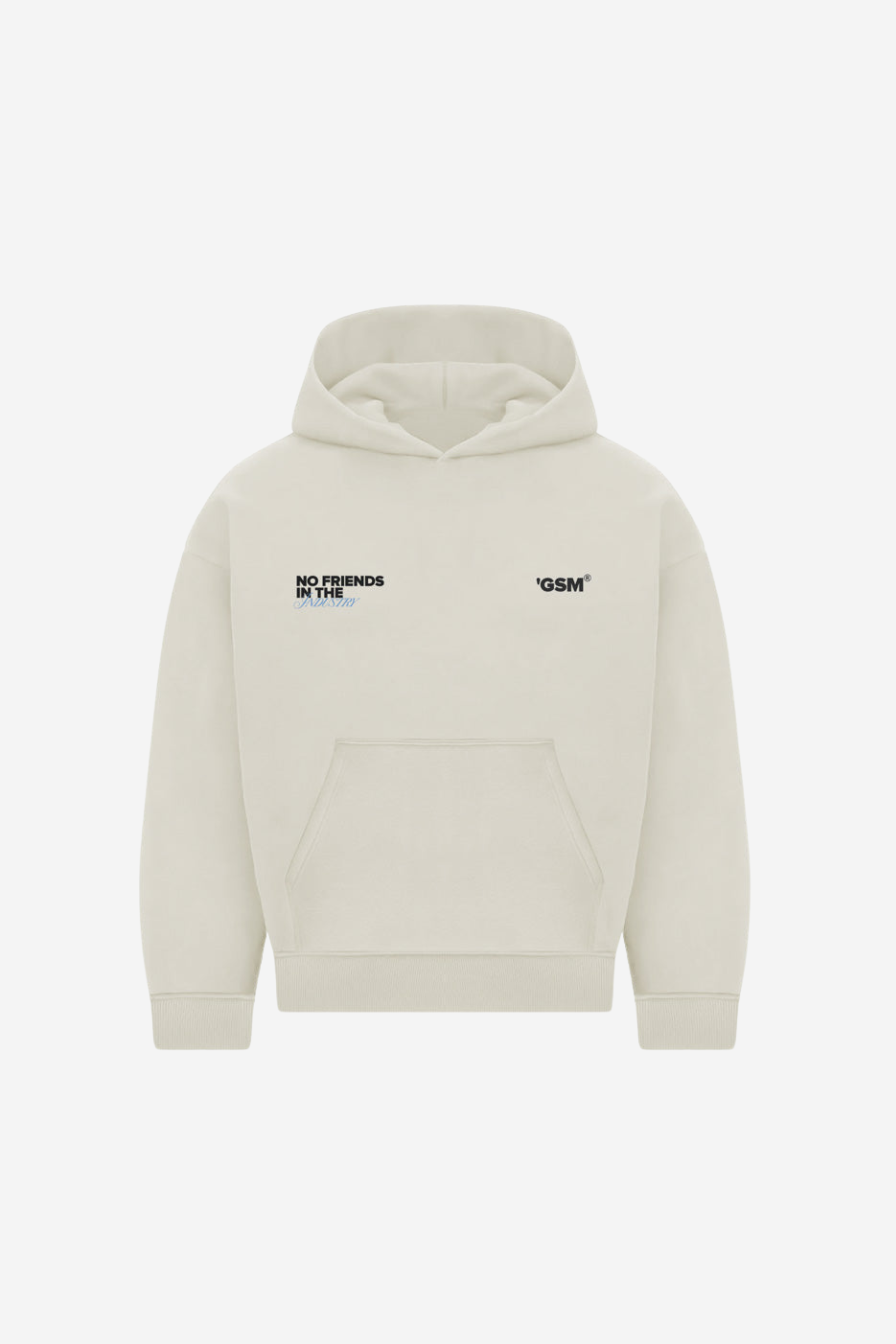 Men's off-white logo hoodie with drawstring hood and kangaroo pocket