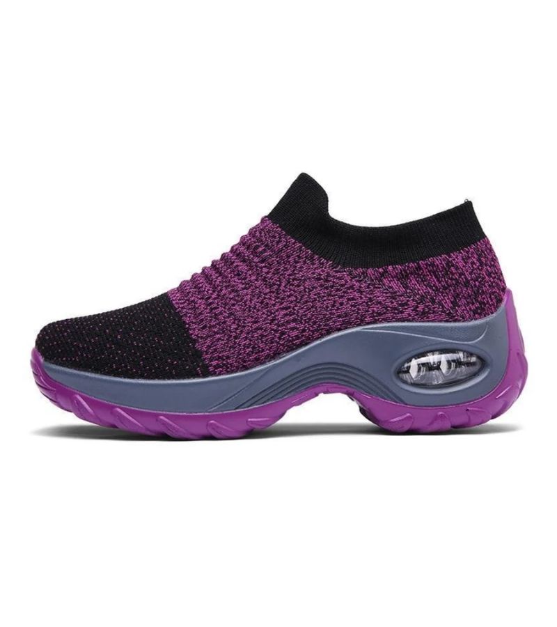 Women's ribbed slip-on sneakers with platform soles